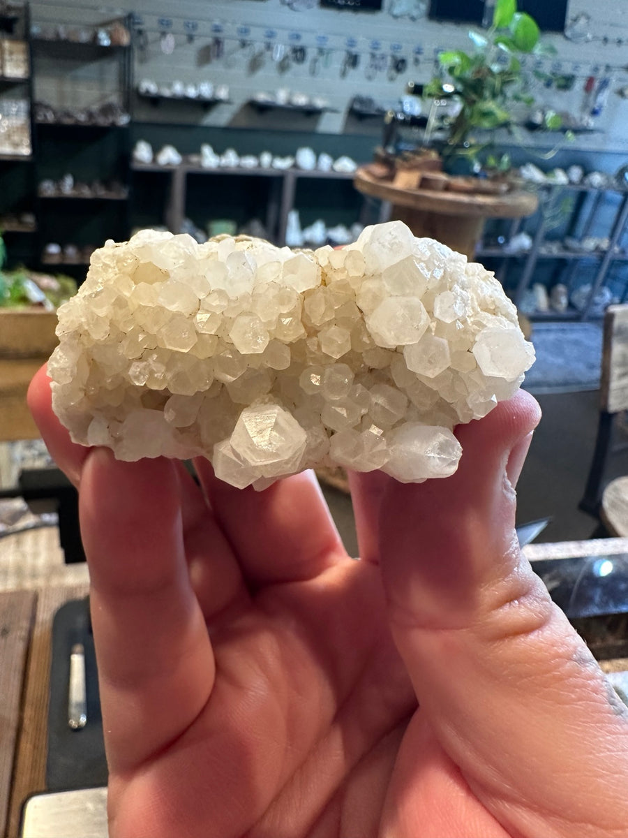 Comstock Lode calcite and quartz crystal cluster from Virginia City Nevada, 4 oz, full specimen view