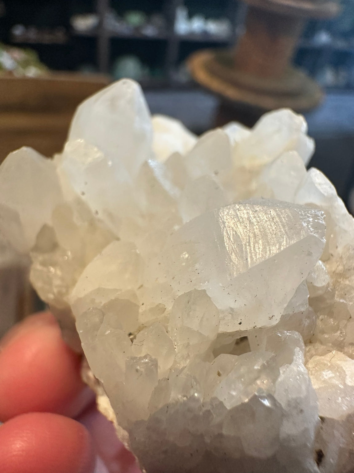 Comstock Lode calcite and quartz crystal cluster from Virginia City Nevada, 3.7 oz, side view