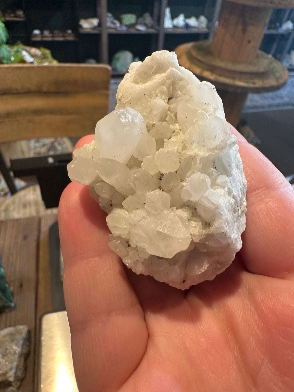 Comstock Lode calcite and quartz crystal cluster from Virginia City Nevada, 3.7 oz, overall specimen view