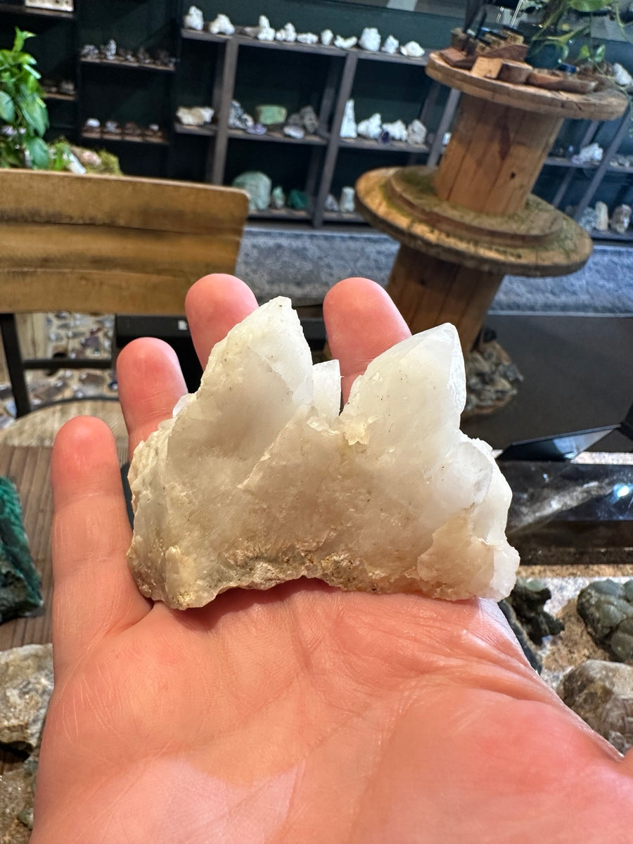 Comstock Lode calcite and quartz crystal cluster from Virginia City Nevada, 5.1 oz, full specimen view