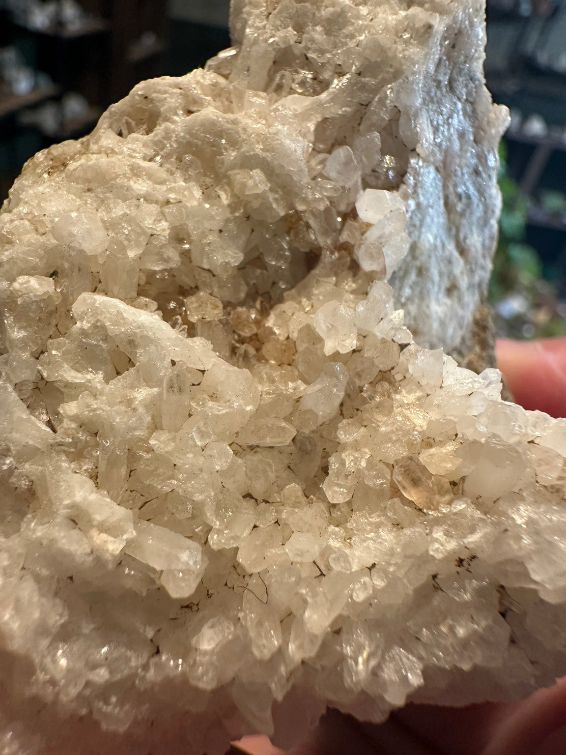 Comstock Lode calcite and quartz crystal specimen from Virginia City Nevada, 5.7 oz, close-up