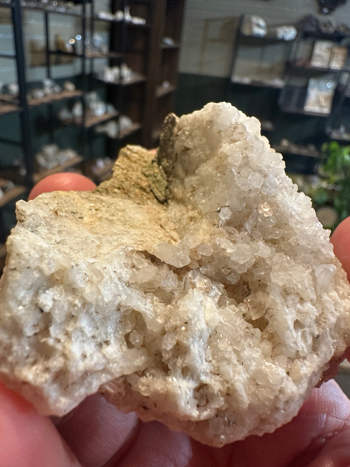 Comstock Lode calcite and quartz crystal specimen from Virginia City Nevada, 5.7 oz, side view