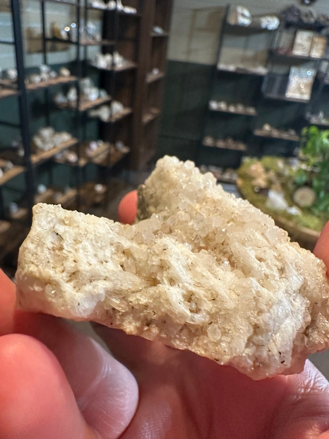 Comstock Lode calcite and quartz crystal specimen from Virginia City Nevada, 5.7 oz, reverse crystal view