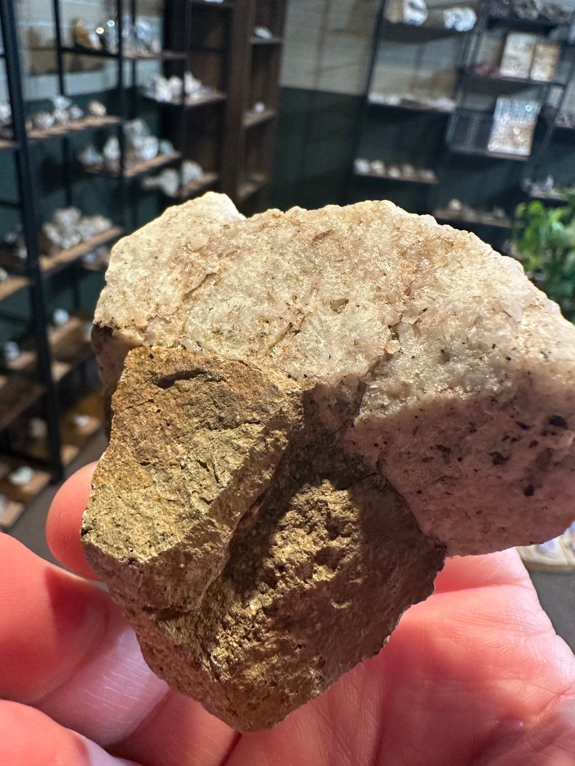Comstock Lode calcite and quartz crystal specimen from Virginia City Nevada, 5.7 oz, matrix view