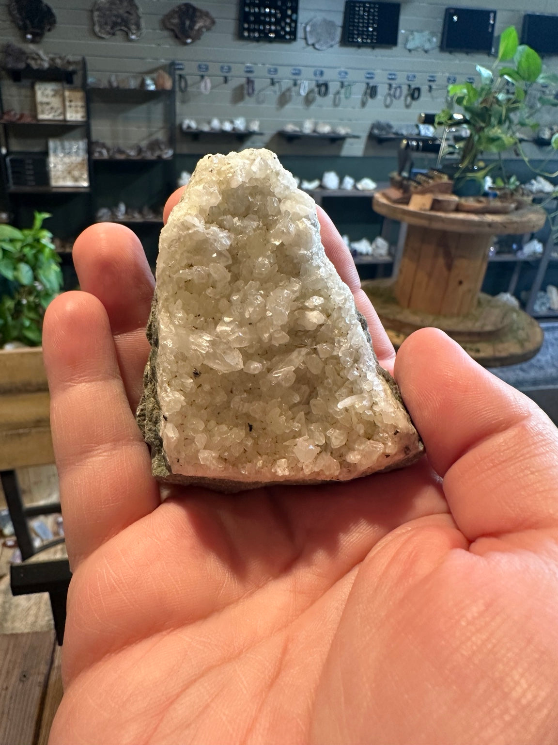 Comstock Lode calcite and quartz crystal cluster from Virginia City Nevada, 6.2 oz, close-up crystal detail