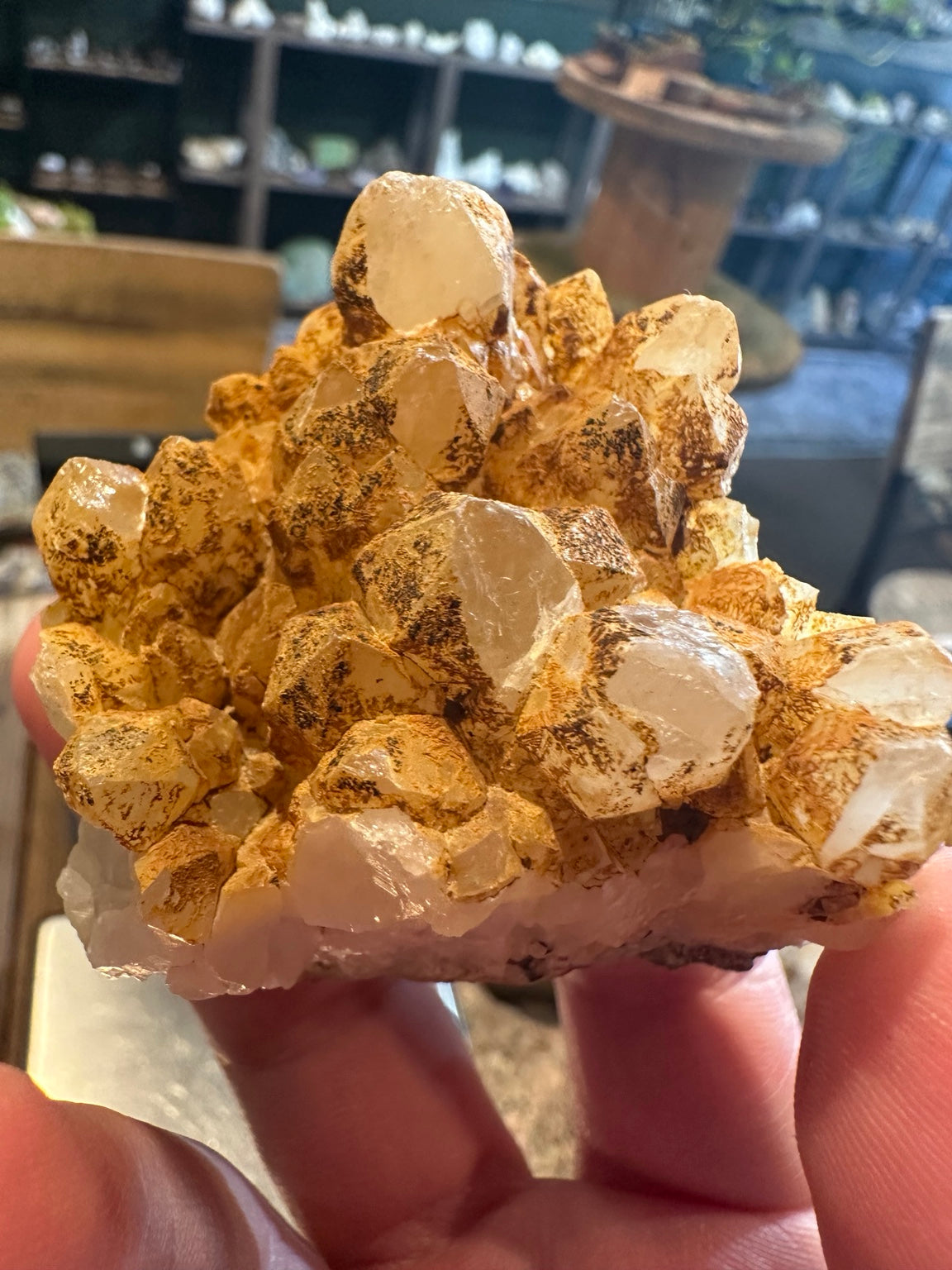 Comstock Lode quartz crystal cluster from Virginia City Nevada, 5.1 oz, front view