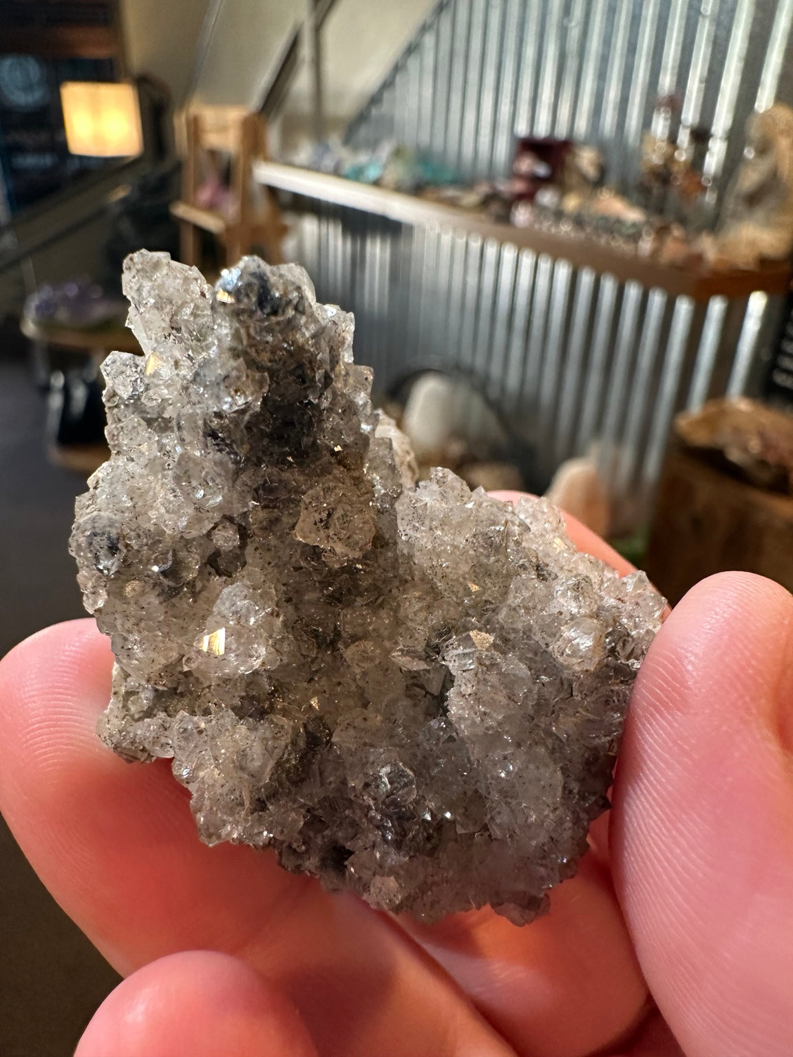 Galena on matrix with clear druzy crystal coverage from the Western U.S. — view 1