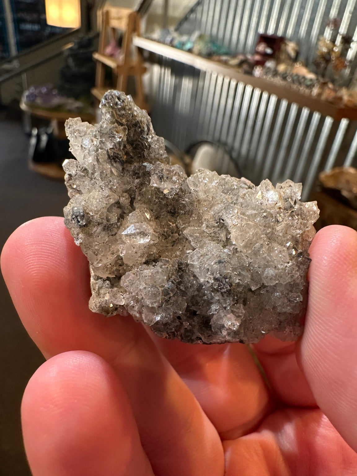 Galena on matrix with clear druzy crystal coverage from the Western U.S. — view 6