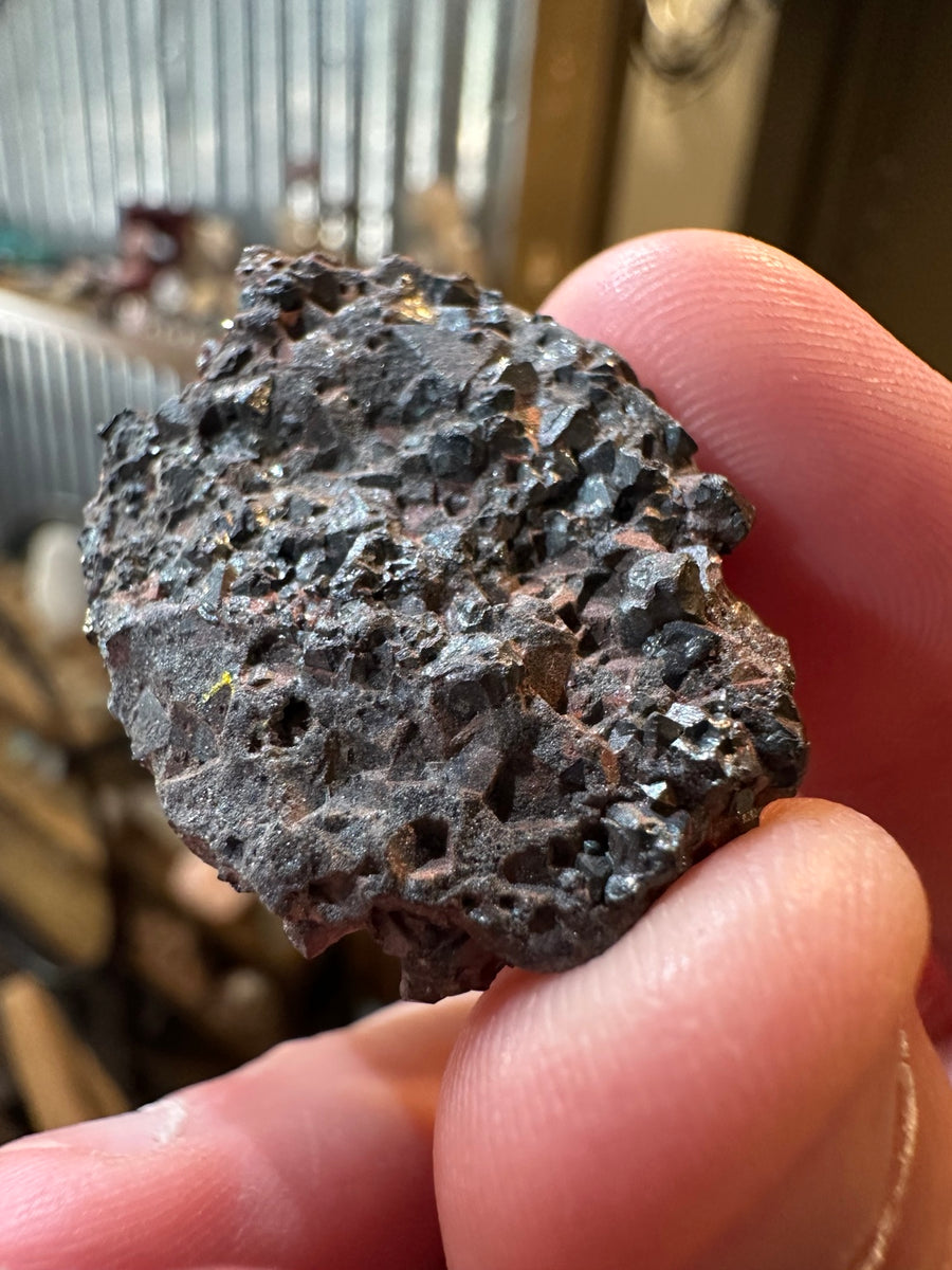 Hematite-rich iron-oxide crystal cluster from the Western U.S. — view 1
