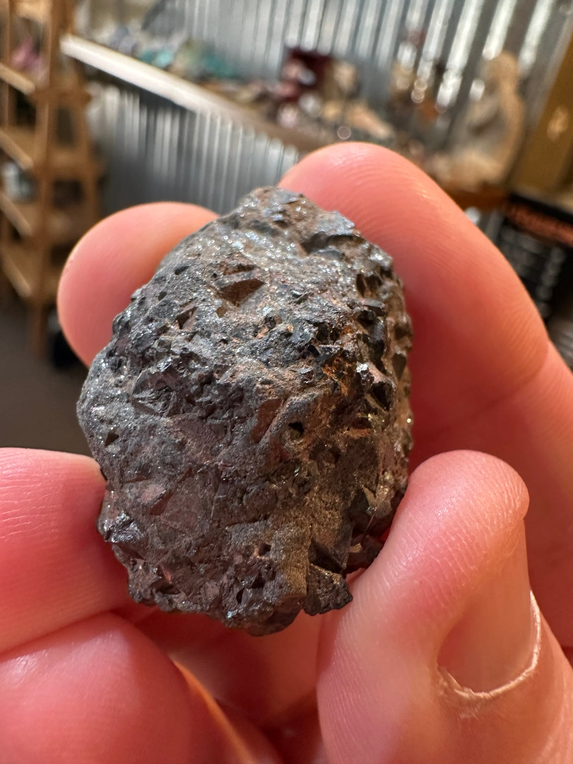 Hematite-rich iron-oxide crystal cluster from the Western U.S. — view 3