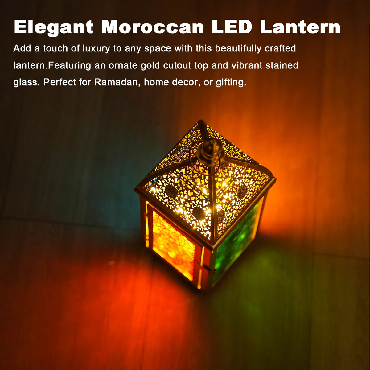 12'' Gold Moroccan Candle Lantern