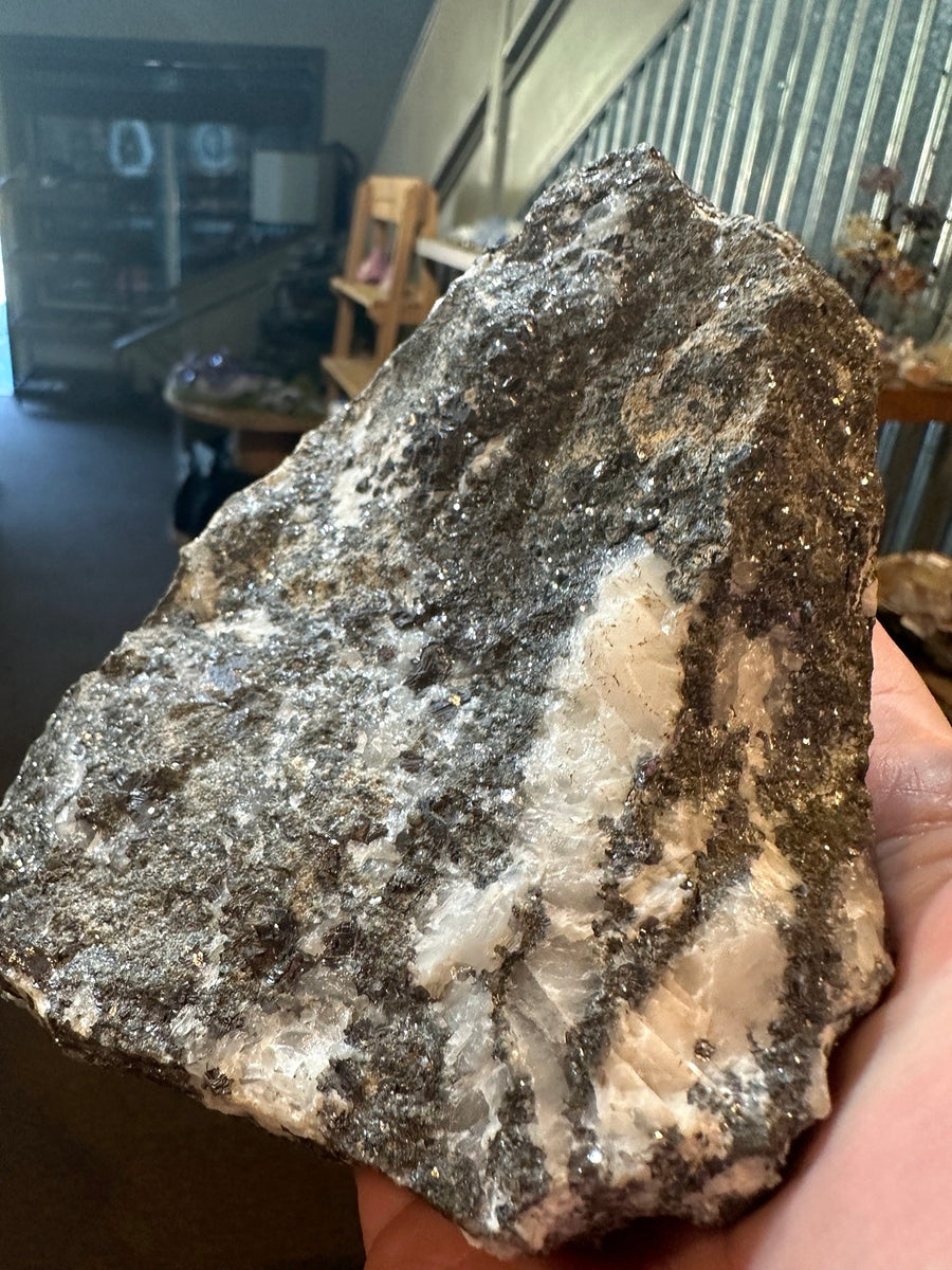 Galena and pyrite mineral specimen from Mexico, 46.4 oz — view 1