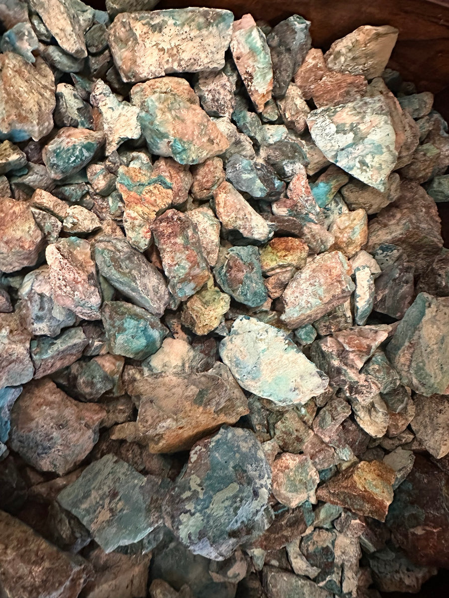 Nevada chrysocolla and copper minerals in natural matrix, representative material