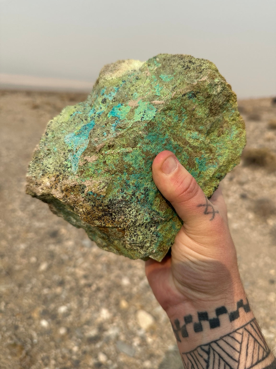 Nevada chrysocolla and copper minerals in natural matrix, representative material