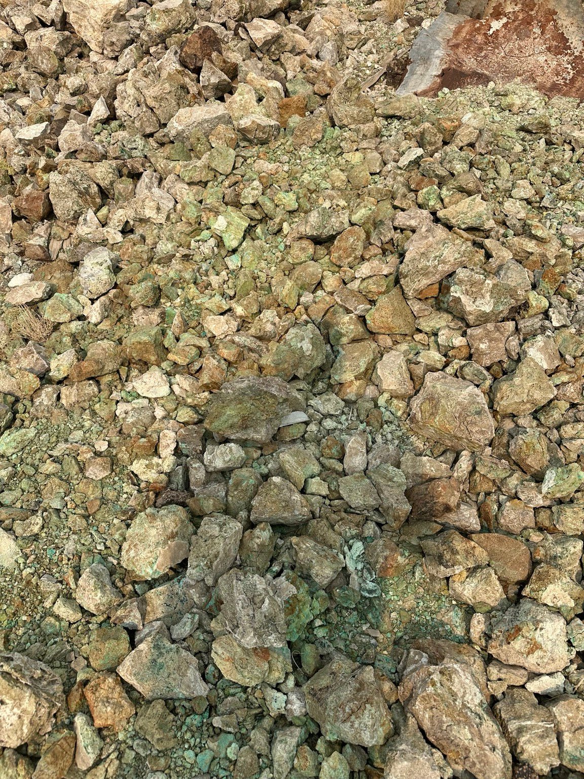 Copper mineral-bearing rock at our Nevada claims
