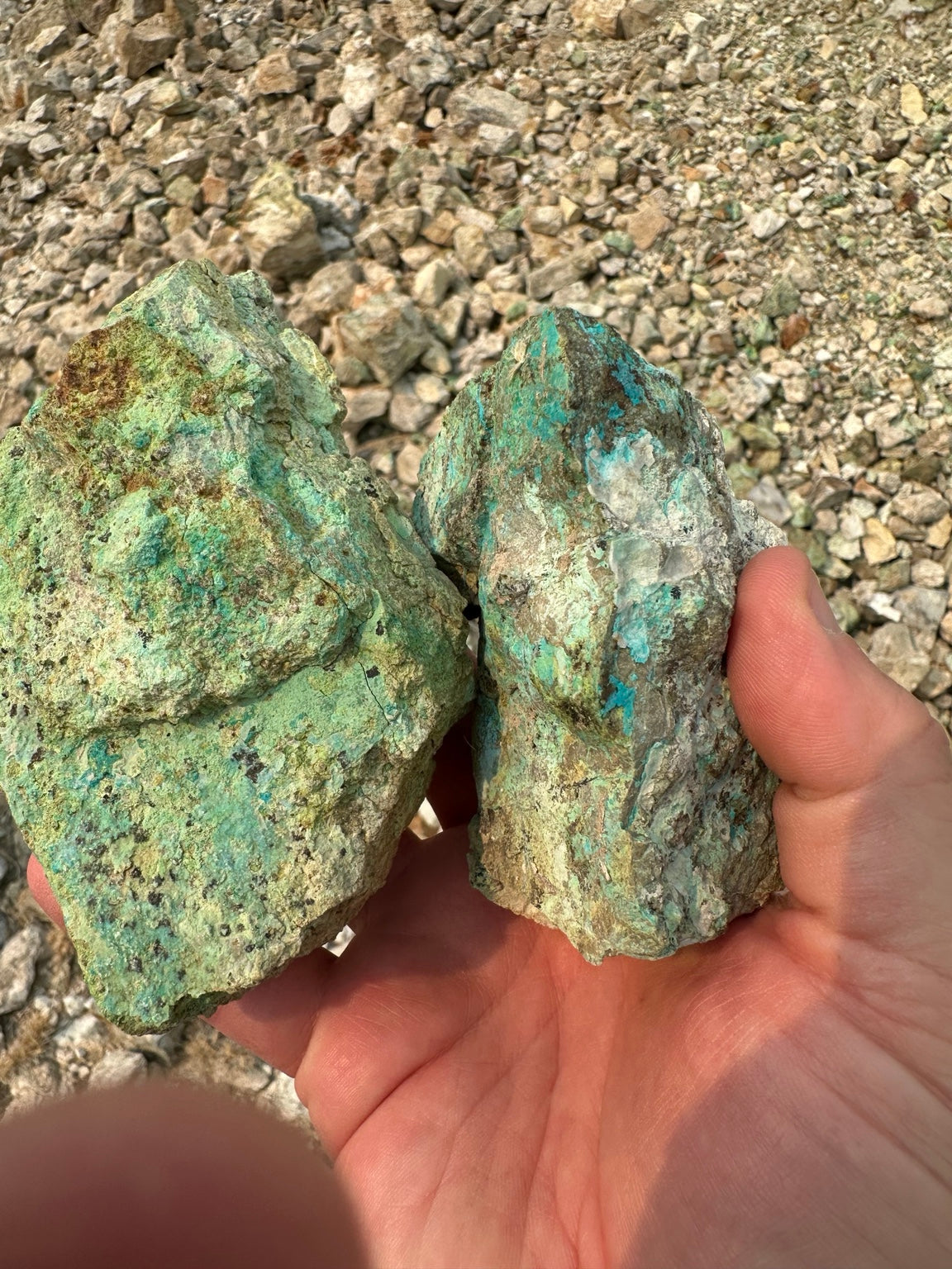 Nevada chrysocolla and copper minerals in natural matrix, representative material