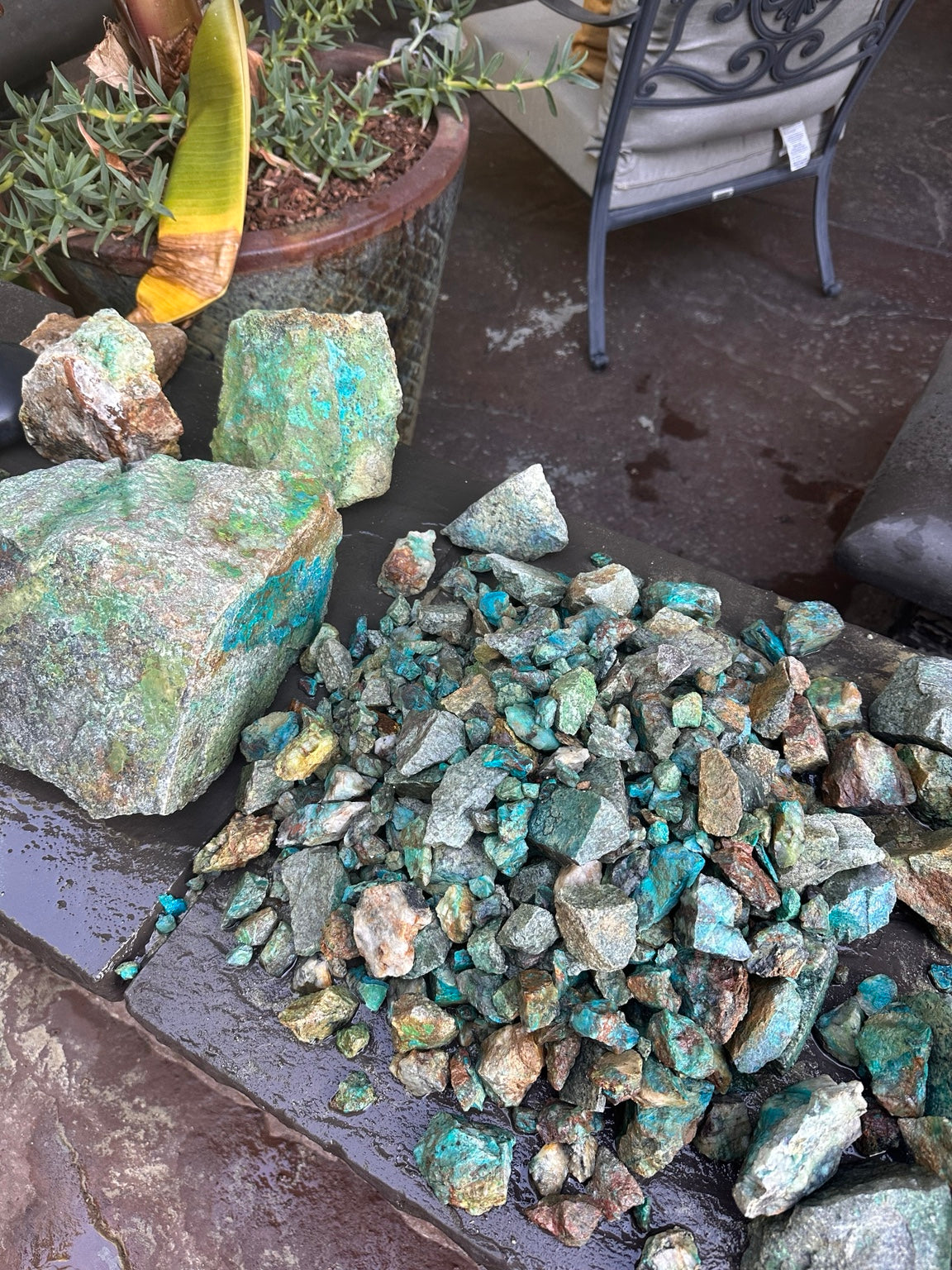 Nevada chrysocolla and copper minerals in natural matrix, representative material