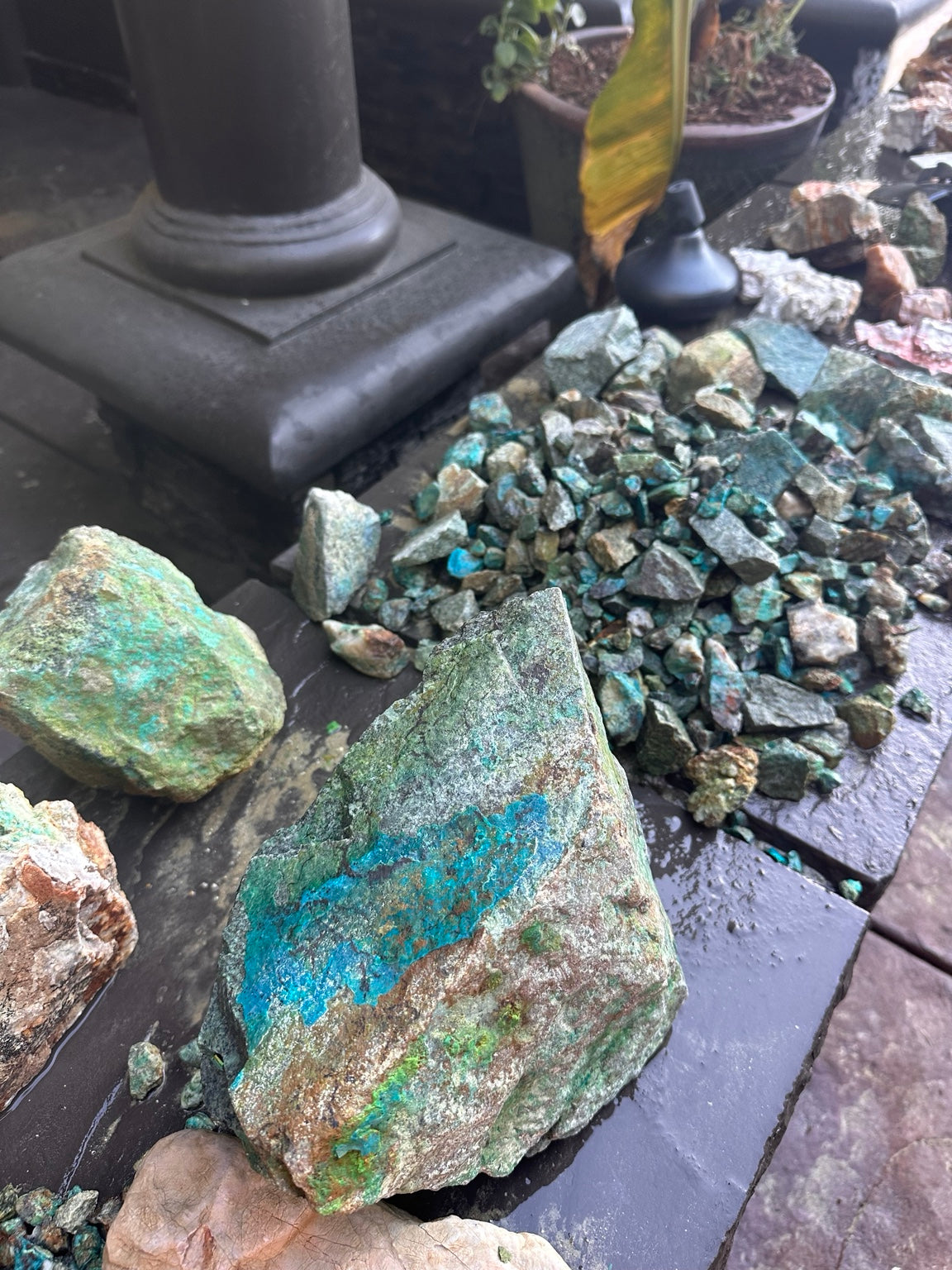 Nevada chrysocolla and copper minerals in natural matrix, representative material