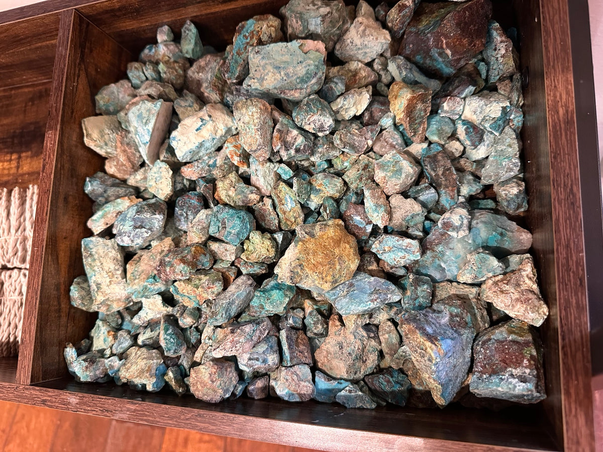 Nevada chrysocolla and copper minerals in natural matrix, representative material