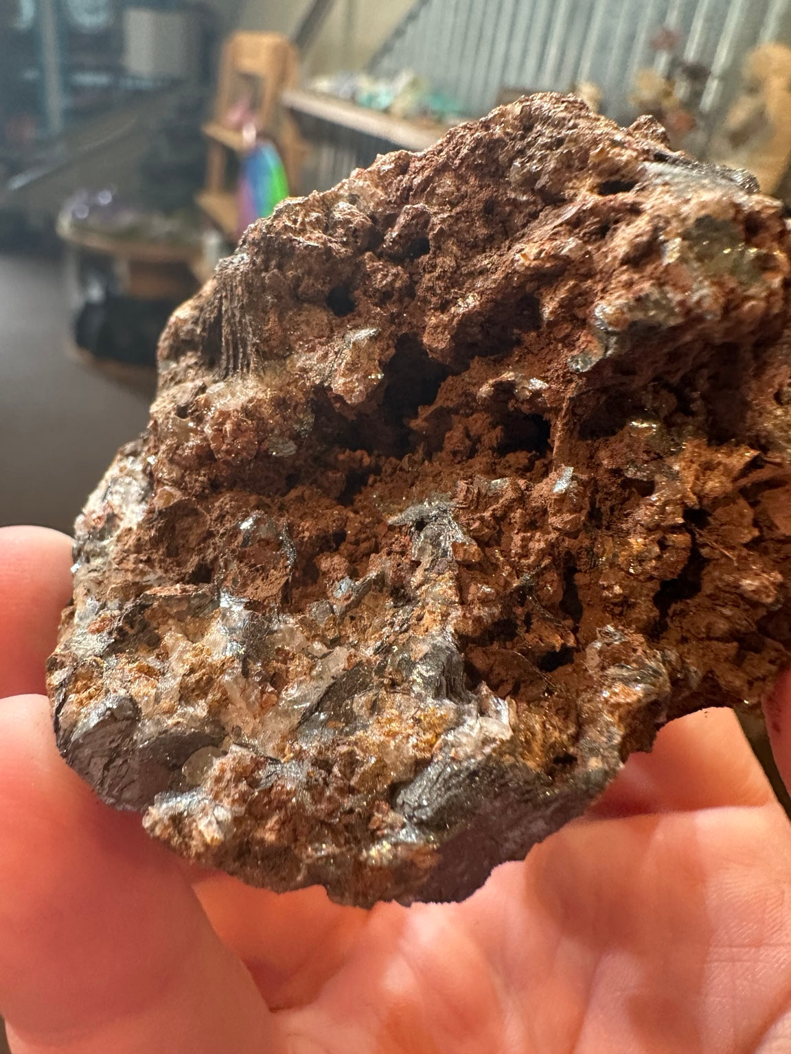 Nevada goethite-rich iron oxide 6.9 ounce mineral specimen, view 2