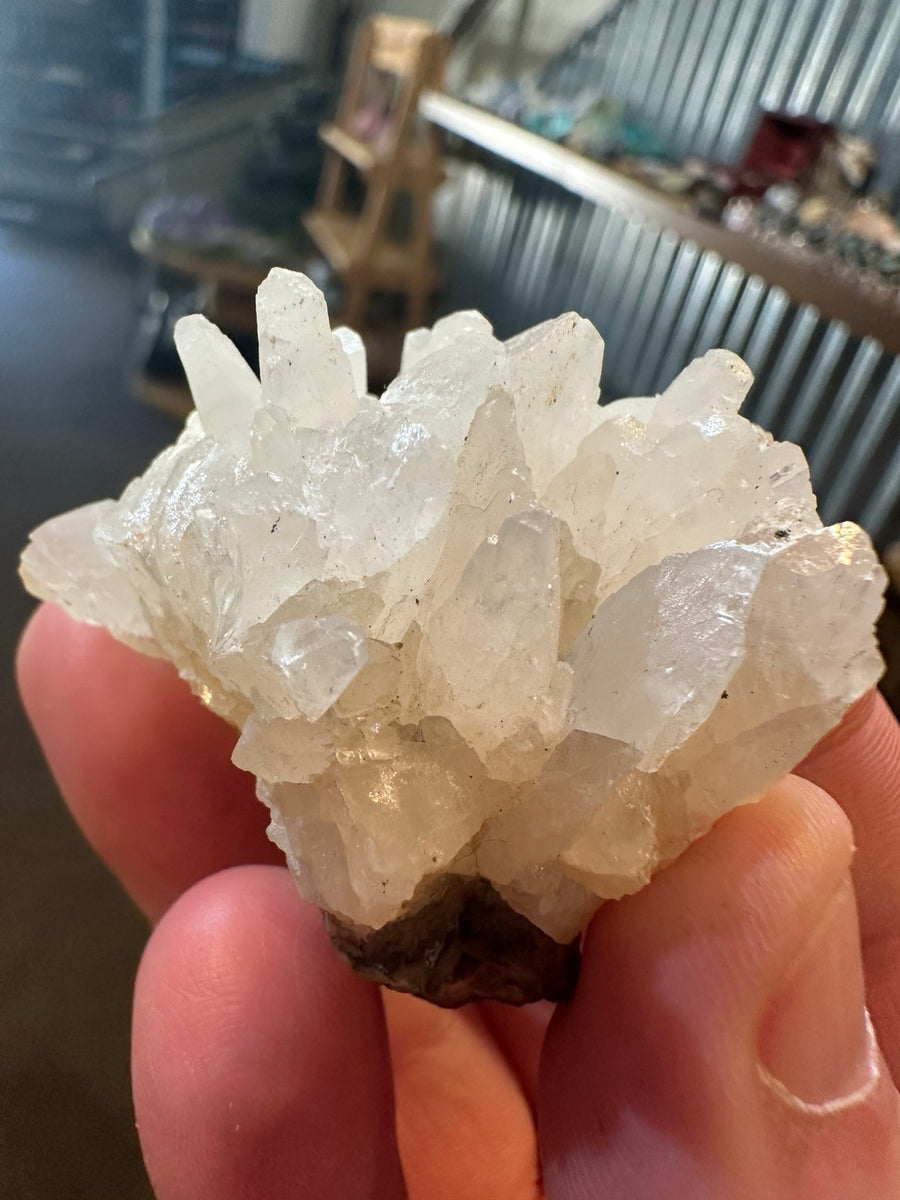 Nevada milky white calcite crystal cluster, 2.5 oz, original specimen photo 1
