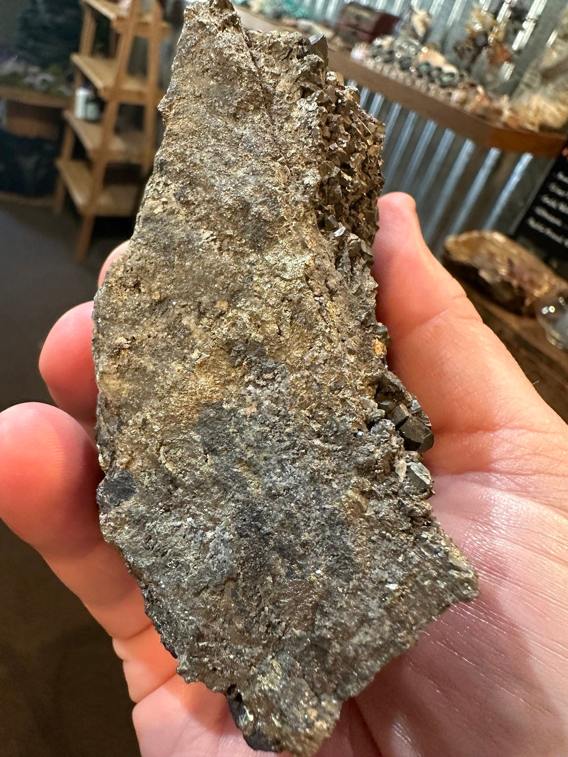 Pyrite with quartz crystal cluster, 22.1 oz — view 5