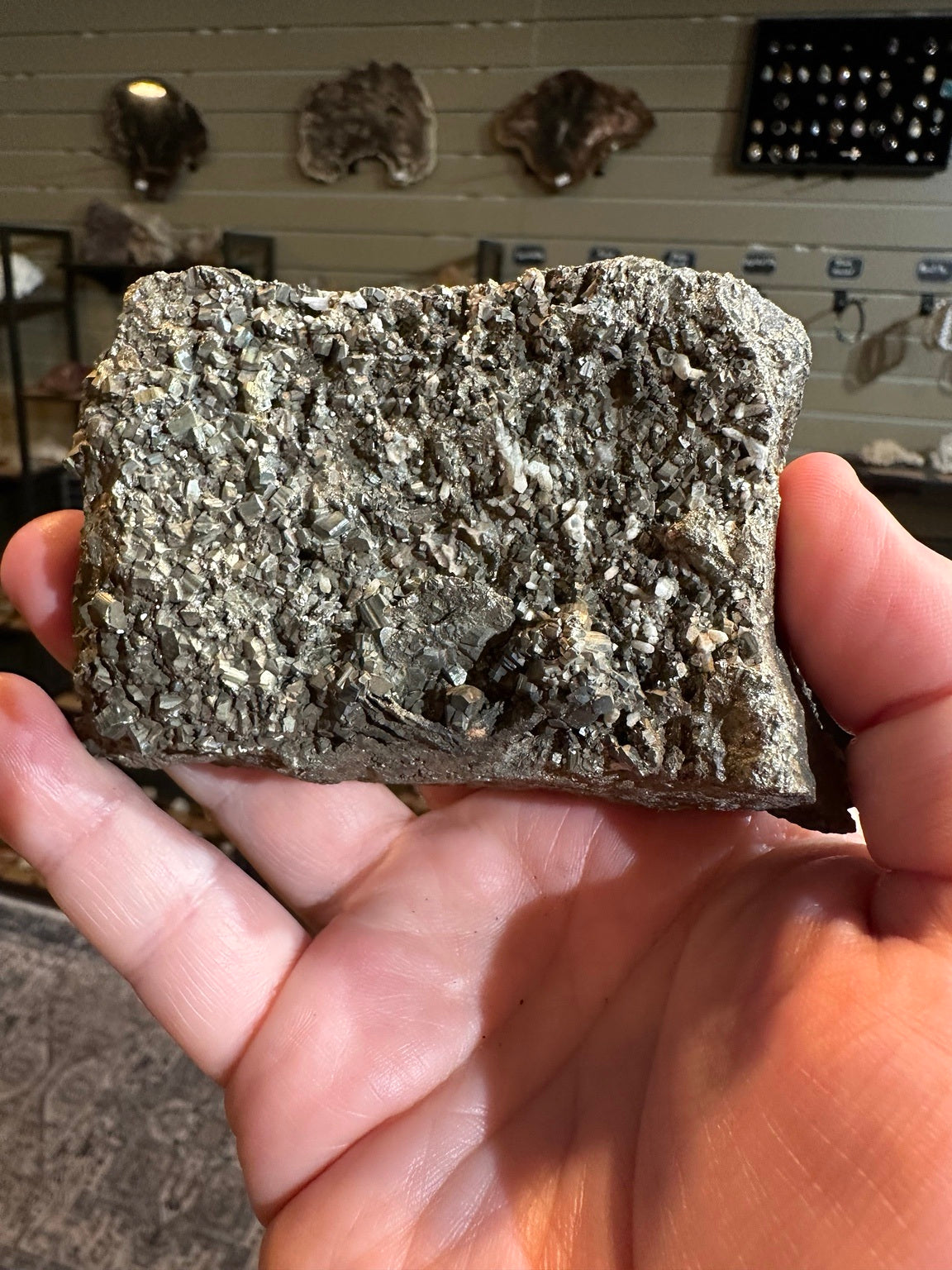 Pyrite with quartz crystal cluster, 22.1 oz — view 7