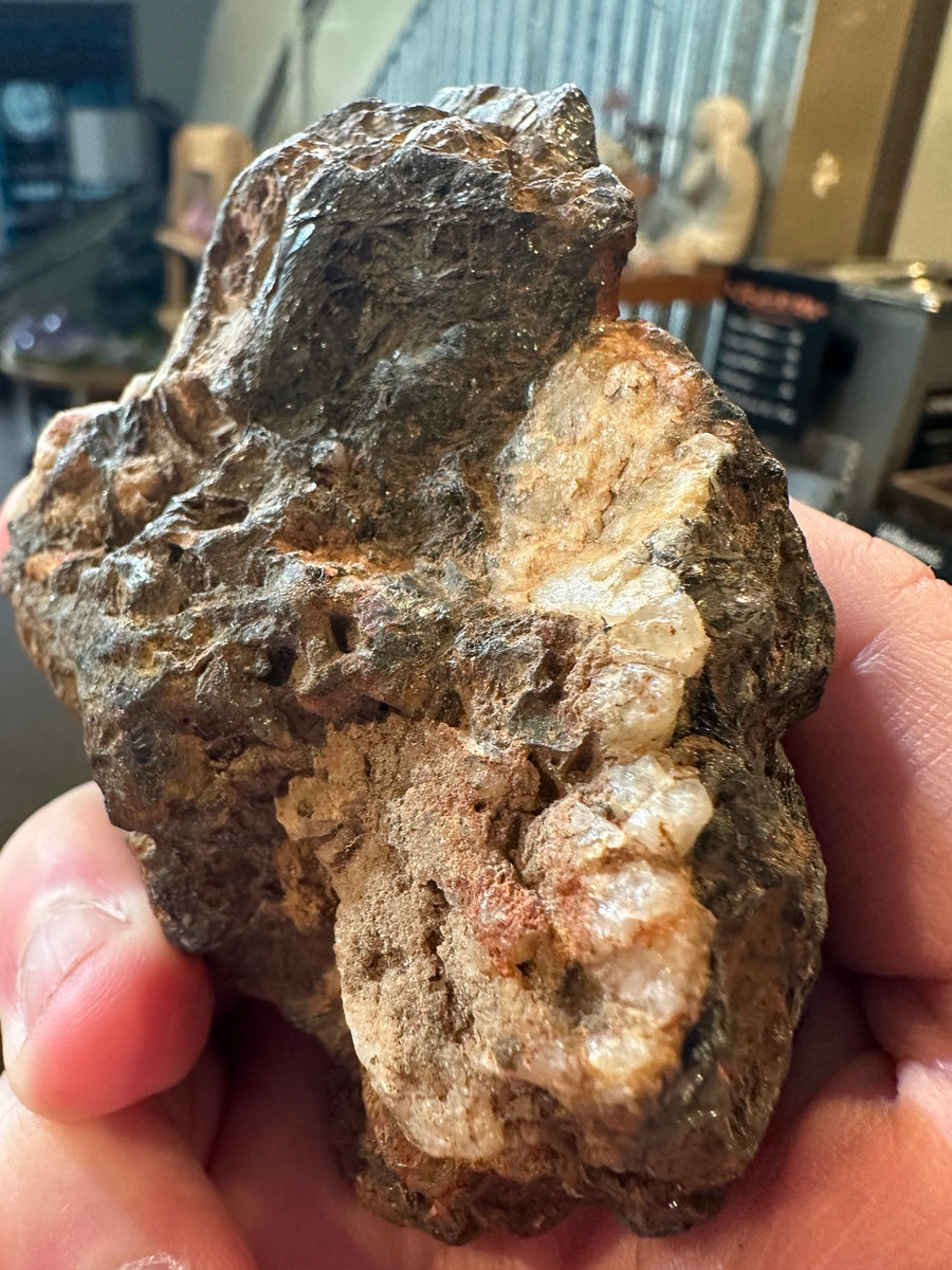 Western United States 18.7 ounce iron oxide hematite goethite mineral with metallic radiating texture, photo 1